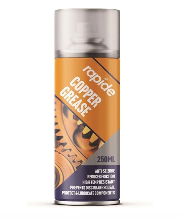 Copper Grease 250 ml Lubricant and Anti-Seize Spray Ideal for Automotive Machinery and Construction Applications Helps to Protect Metal Components from Heat Acid Rust and Water