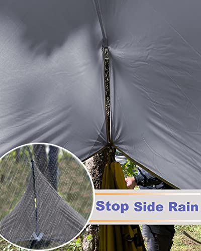 Image of Sunyear Camping Hammock, Portable Single & Double Hammock with Net, 2 Person Hammock Tent with 2 * 10ft Straps, Best for Outdoor Hiking Survival Travel