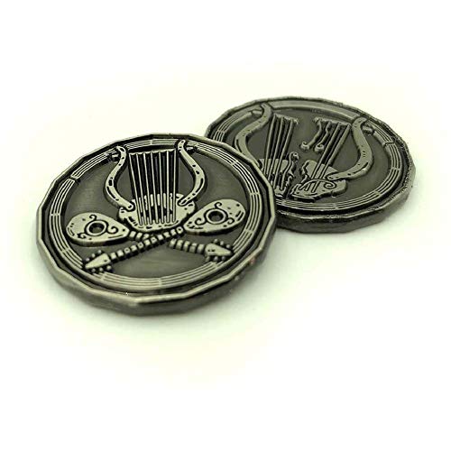 Bard Character Coin Miniature Pack (Silver 5 Pack) || Coins and Miniatures All-in-one || Fantasy Roleplaying Game || RPG Miniature|| Dungeon Miniatures || Tabletop Gaming
