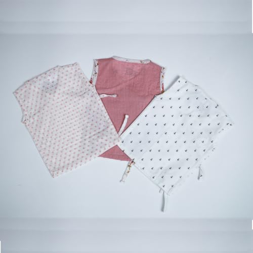 Image of 100% Cotton Angarka Printed Jabla | Pink & White Jhabla | for Newborn & Infants | All Season wear Jabala Baby Products | Sleeveless Regular Fit Vest | Assorted Pack of 3| Size - 3-6 Months