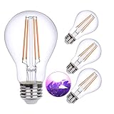 Indoor Plant Grow Lights, HOLA Growing Lights with Red Blue Spectrum, 60W Equivalent Led Grow Lamp for Hydroponics Greenhouse Organic, White Light, 4 Pack (E26 6W)