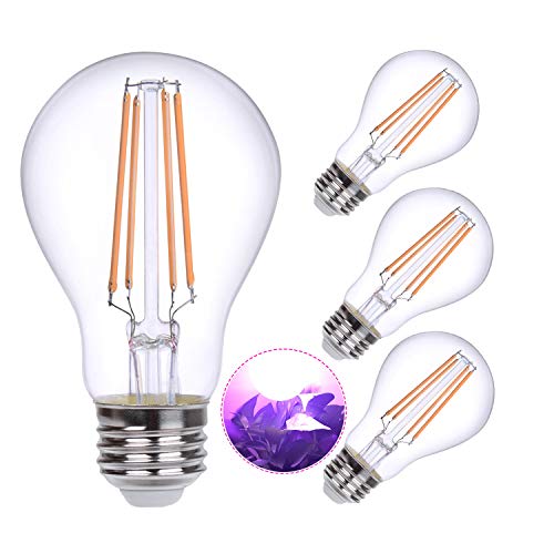 HOLA Plant Light Bulb, Grow Lights for Indoor Plants Full Spectrum, 60W Equivalent LED Grow Light Bulb for DIY Horticulture, Hydroponics, Greenhouse, Garden, Grow Healthier, 4 Pack (6W E26)