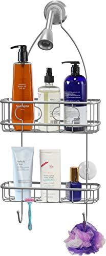 Simple Houseware Bathroom Hanging Shower Head Caddy Organizer, Silver (22 X 10.2 X 4.2 Inches) #TOP3