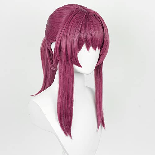 Image of Anime Purple Red Wigs Long Straight Wig with Bangs and Ponytail Adult COS Game Cosplay Wigs Halloween,Christmas,Comic con,Game Show,Party