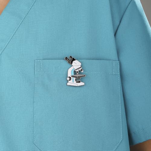 MEDFOLY Microbiology Microscope Enamel Pin Laboratory Biology Brooch Badge for Scientist Lab Professional Medical Student