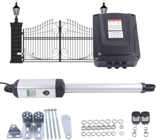 Garagentorantrieb, 300KG 50W Drehtorantrieb 2 Flügelig, Torantriebe Elektrisch mit 2 Fernbedienungen, Flügeltorantrieb Toröffner für alle Arten von Doppelflügeltoren