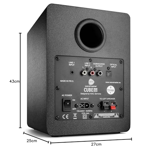 Cube Mini Neo Black - Sistema di Altoparlanti da Scaffale (36W) con Streaming Bluetooth, Connessione Digitale e Telecomando IR (66370) – Nero - Casse per PC - Immagine 11