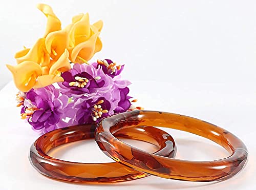 Image of ZULKA Get your traditions Glass With Diamond Pattern Glossy Finished Kada Set For Women and Girls