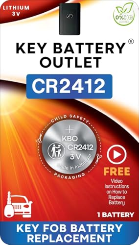 CR2412 Key Fob Battery Replacement (1 Pack) Compatible with Key Fobs That Require CR2412 Universal Fit Video Installation Guide Included