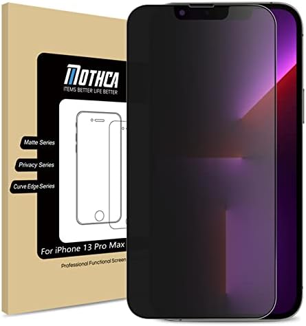 Mothca for iPhone 14 Plus/13 Pro Max 6.7-inch Matte Privacy Screen Protector with Alignment Sticker, Full Coverage Tempered Glass Anti-spy Anti-Glare Anti-Fingerprint Shield, Easy to Install