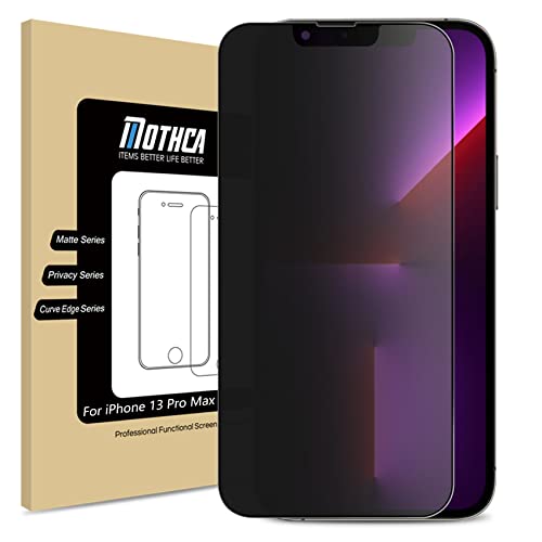 Mothca for iPhone 14 Plus/13 Pro Max 6.7-inch Matte Privacy Screen Protector with Alignment Sticker Full Coverage Tempered Glass Anti-spy Anti-Glare Anti-Fingerprint Shield Easy to Install