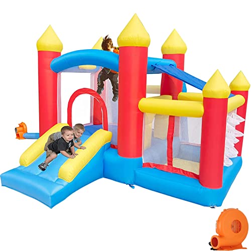 Ballsea Bouncy Castle, 6 in 1 Inflatable Bounce Castle House with Blower, Inflatable Slide with...