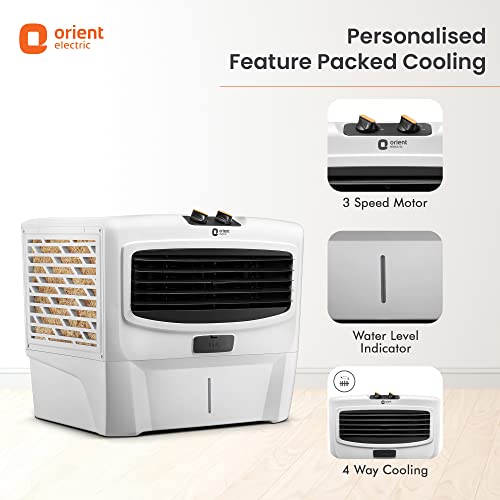 Image of Orient Electric Magiccool 55L Window Cooler for home | Powerfull Air Delivery | Premium Finish Body | Weather Resistant | 4-Way Cooling, Water Level Indicator | 1 Year Warranty by Orient | White