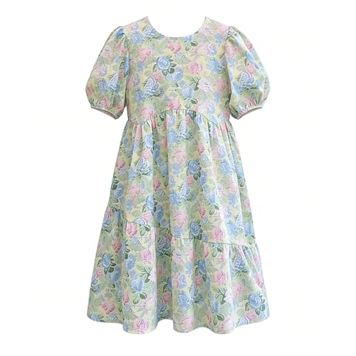 Robe d'été fleurie avec manches à volants pour fille - 2