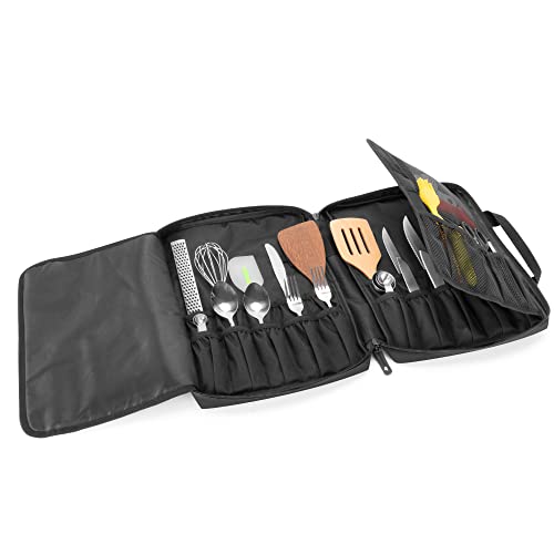 samdew Borsa Coltelli da Chef, Custodia Coltelli Professionali per Chef con Oltre 20 Slot e Lockhole, Borsa a Rullo da Cuoco per Utensili