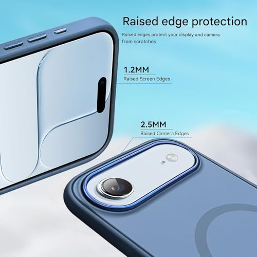 Image of VONZEE Magnetic for iPhone 17 Air Case (2025)(Compatible with MagSafe)(Military Grade Drop Protection) Matte Shockproof with Anti-Fingerprint Phone Cover, 6.6''|Blue