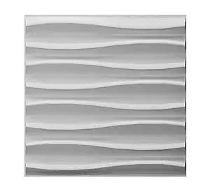 Golden Cart 3D Wall Panels I 3D Wall Tiles for Home Decor Office I Embossed and Paintable I White Waves Design I Panel Size 20