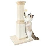AGYM Cat Scratching Post for Large Cats, Cat Scratcher for Indoor Cats Adults, Sturdy Sisal Scratch Post to Protect Furniture, 32 Inch, Beige