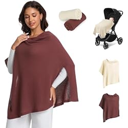2pk Nursing Cover for Breastfeeding, Soft & Breathable Privacy Poncho, Multi-Use Feeding Shawl, Comfortable & Portable Breastfeeding Cover for Women Includes Mesh Laundry Bag