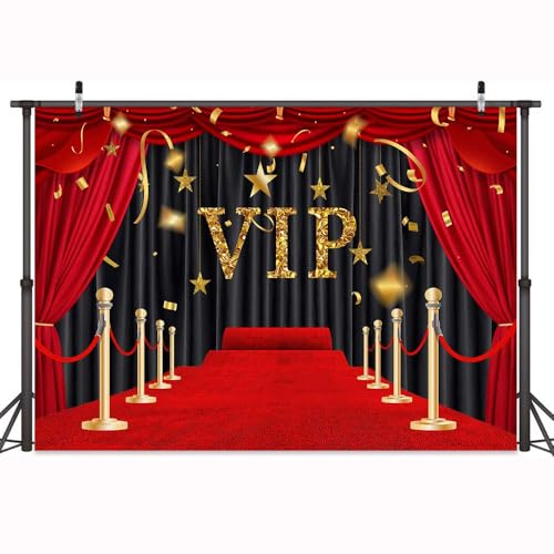 Fondo VIP Alfombra Roja 10x8ft Estrella Brillante Negro Oro miniatura 4