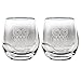 TMD Holdings Etched Owl Stemless Wine Glasses, Set of 2