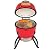 13 Inch Portable Ceramics Charcoal Grill, Multifunctional Outdoor Smoker Grill for BBQ, Camping and Picnic (Orange)
