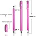 Bargains Depot (2 Pcs) [New Upgraded][0.18-inch Small Tip Series] 2-in-1 Stylus/Styli 5.5-inch L with 10 Replacement Rubber Tips -Purple/Pink