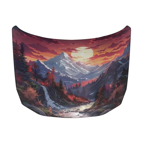 Image of Car Hood Cover Protector Car Hood Flag Mountain Waterproof Sun-Proof Stretchable Automotive Exterior Accessories