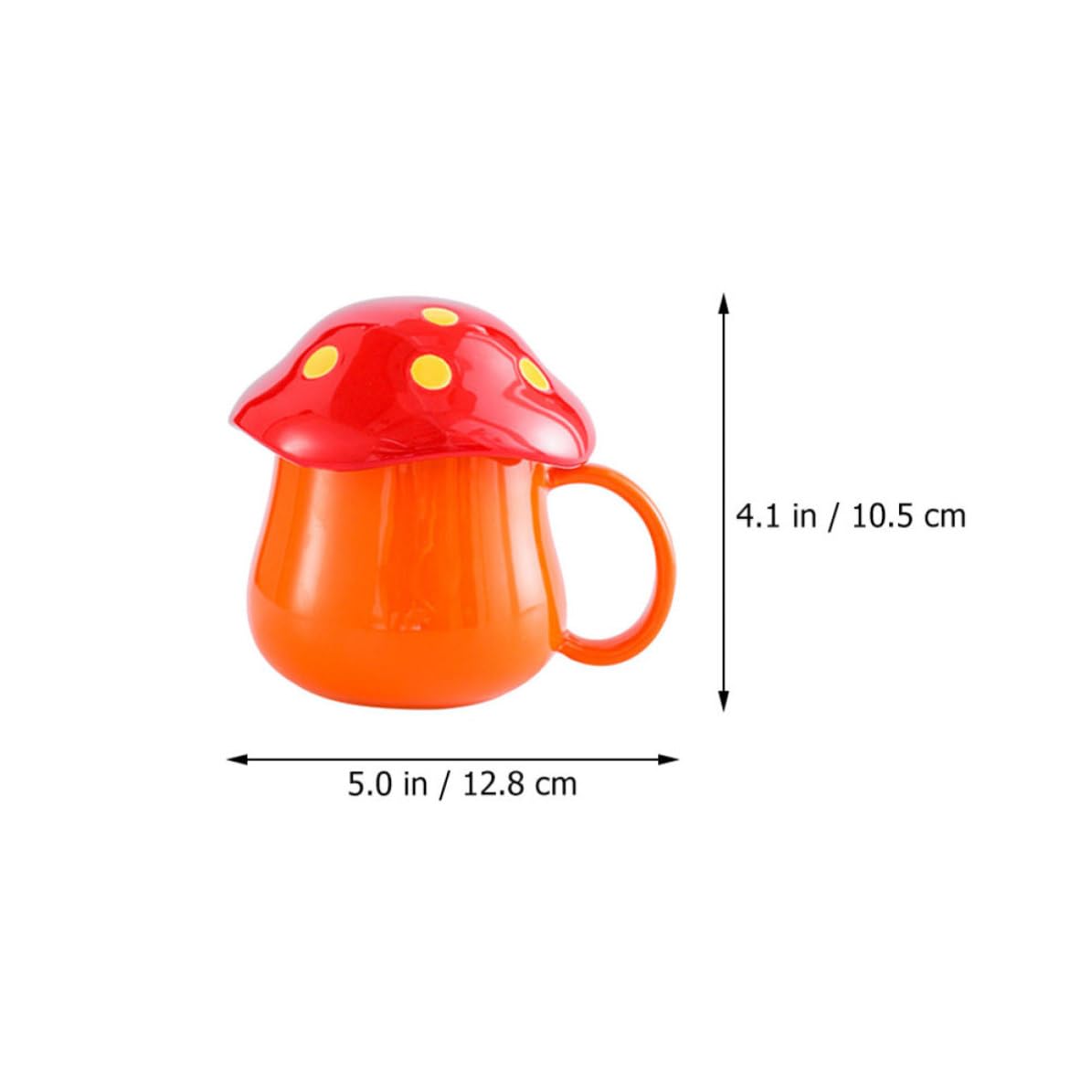 Generico 2pezzi Tazze Colazione in Ceramica Forma di Fungo Portamlatte e Contenitore Acqua per Ufficio e Casa Manico Antiscottatura Uso per Caffè Latte Bevande Calde e Fredde