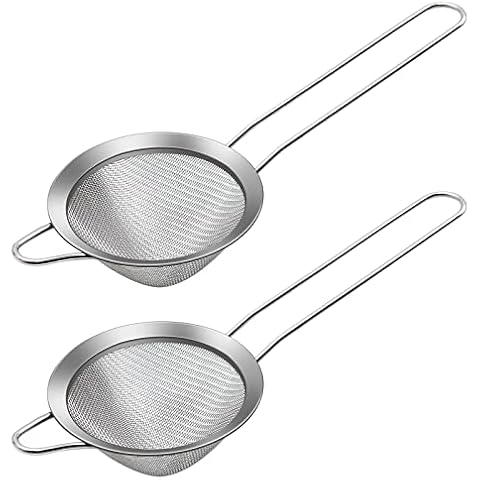 Cocktail Strainer, 2 Pack Stainless Steel Cocktail Sieve Tea Strainer, Bar Cocktail Strainer Filtering Tool (23x8.5) Cover