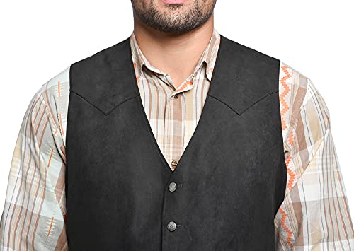 Black Micro Fiber Western Style Vest4