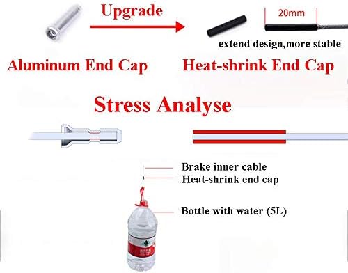Miniatura 3 de Cable universal de cambio de freno y cambio de cambio de bicicleta (carcasa y cables) juego completo con tapas de aluminio en S gancho crimpado para