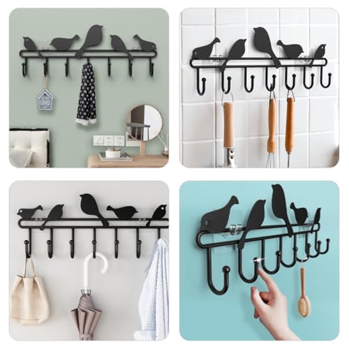 Perchero de pared resistente con 7 ganchos de hierro decorativo para sombreros 6