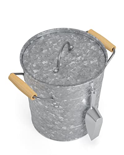 Lf Likefair Double Wall Ice Bucket With Lid And Spade,4.2Quart/4Liter Galvanized Ice Buckets For Beer,Ice,Wine,Champagne,Parties,Outdoor,Picnic,Bar (Silver) #TOP3