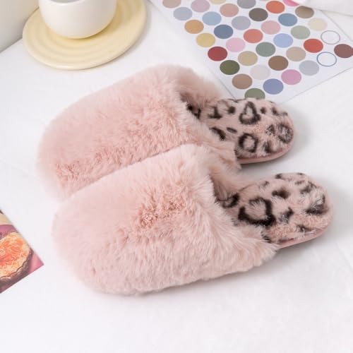 Roxoni Women's Cozy Plush Furry Close Toe Slipper with Comfort Non Slip Outsole4