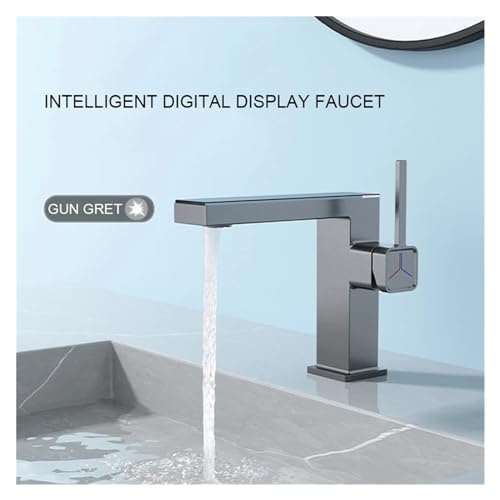 Robinet mitigeur eau chaude froide rose gold à affichage numérique pour bassin