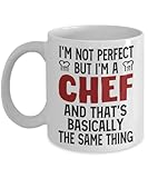 Funny Chef Gift | I'm Not Perfect but I'm a Chef Coffee Mug | Gift Idea for Chef Men and Women | Fun