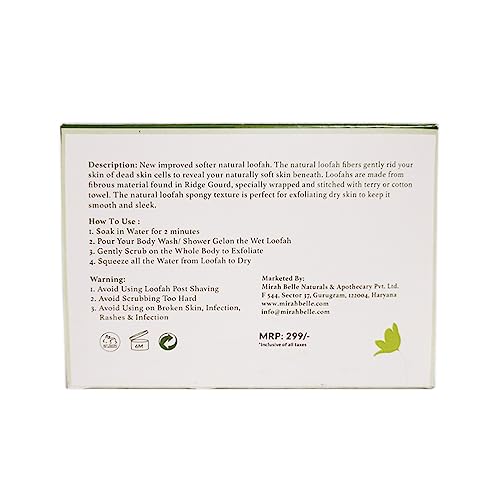 Image of Mirah Belle - Natural Loofah - Exfoliating Bath Sponge (Pack of 4) - Scrubber for Men and Women - Eco Friendly Skin Care - For men and women