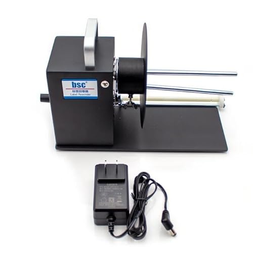 LeTkingok AC 100-240V Electric Label Rewinder, 1-10 Inch/S Speed Adjustable Width 110MM Automatic Label Rewinding Machine CW/CCW Switch