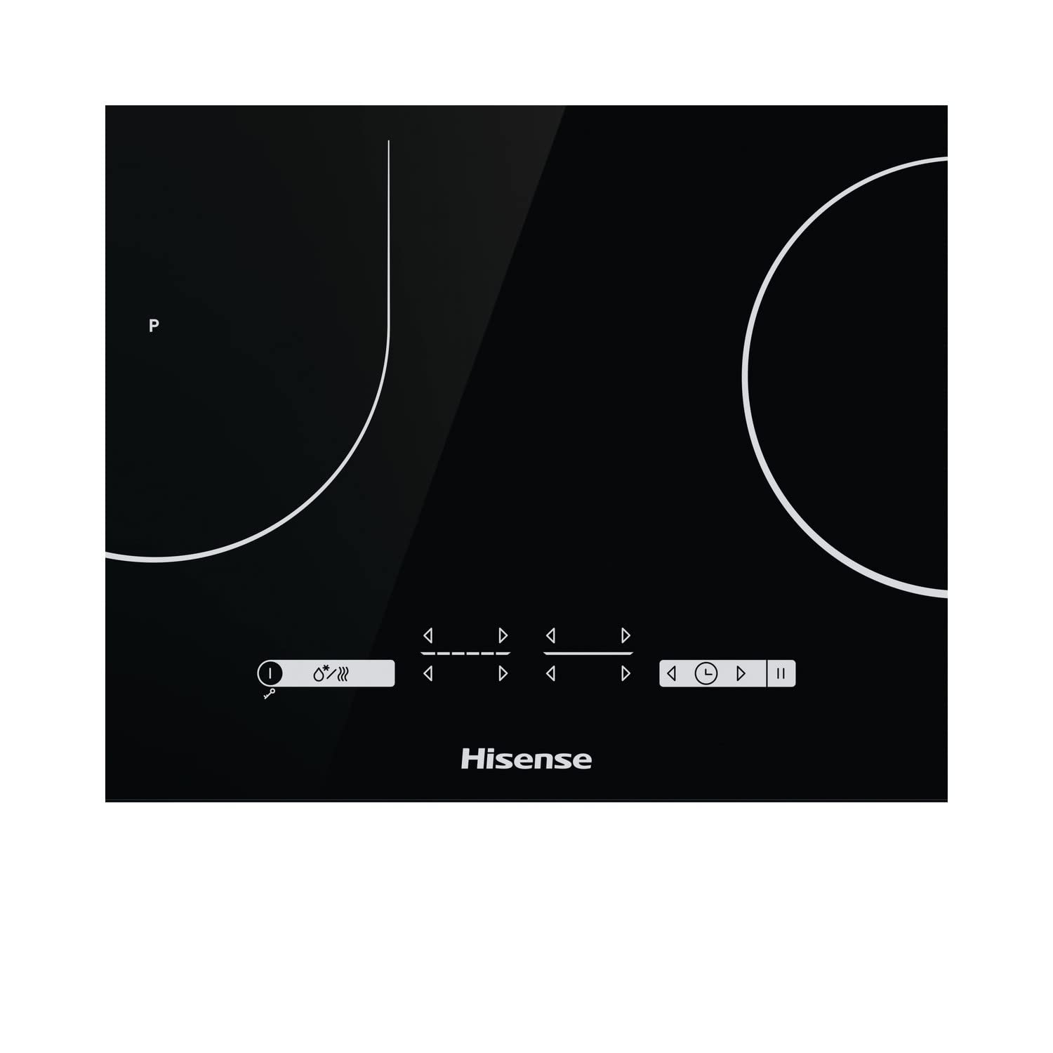 Hisense I6433C7 - Placa de cocina de inducción, 4 zonas de cocción con función Bridge, función Power Boost, temporizador de cocción, negro, 595 x 58 x 520 mm