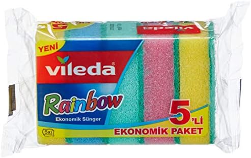 Vileda Ekonomik Bulaşık Süngeri, 5li Ekonomik Paket, Rainbow