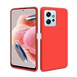 HSP Hülle für Xiaomi Redmi Note 12 4G [Staubabweisend] Handyhülle | Premium TPU Silikon Case Schutzhülle | Kratzfest Stoßfest Fallschutz | Kameraschutz Displayschutz | Passgenau Dünn Matt | Rot