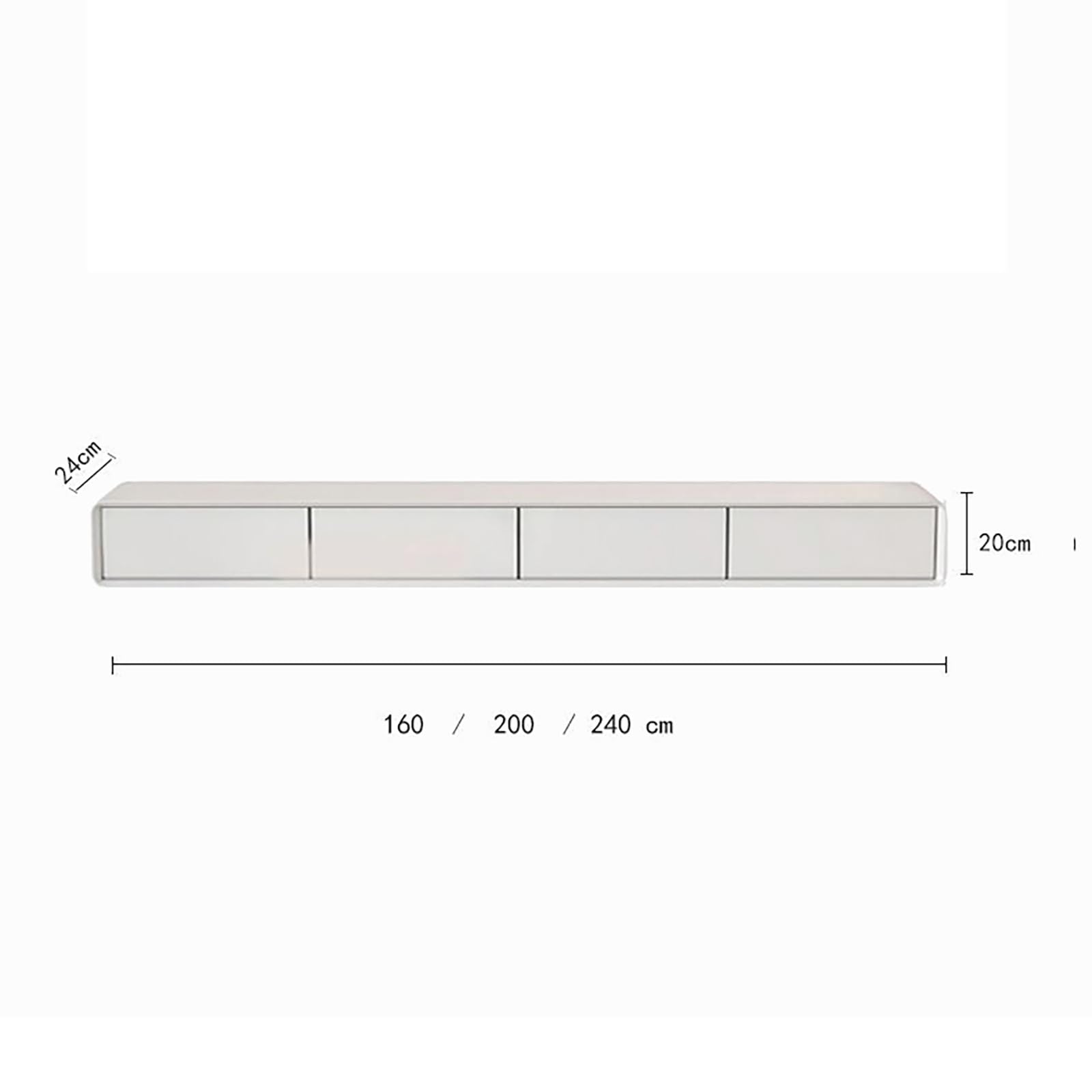 Mobile TV In Legno, Mobile Porta TV A Parete, Console Multimediale Rettangolare, Mensola Sospesa TV Con Ante A Ribalta E Cassetto Per Lettore DVD, Decoder, Console Per Videogiochi(Light Brown,160x24x2