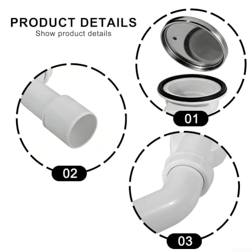 Siphon de douche pour baignoire anti-odeur en ABS argenté efficace - 6