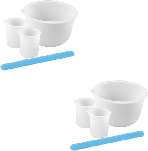TEHAUX 2 juegos de moldes de silicona kits de resina moldes para resina silicona taza medidora moldes de resina tazas medidores de resina