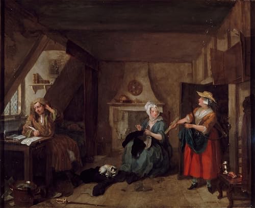 Prints toile peinture murale le poète en détresse de William Hogarth pour salon 60x90cm