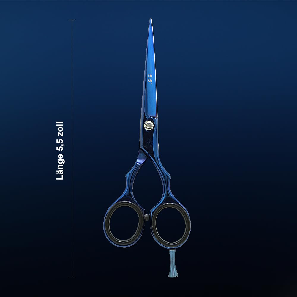 SMI - Ciseaux Coiffure Professionnel 5,5 Pouce Ciseau Coiffeur En Acier Inoxydable Ciseaux Cheveux Ciseaux De Coupe Cheveux pour salon Hommes Femmes et Enfants - Bleu - Razor Edge Blade