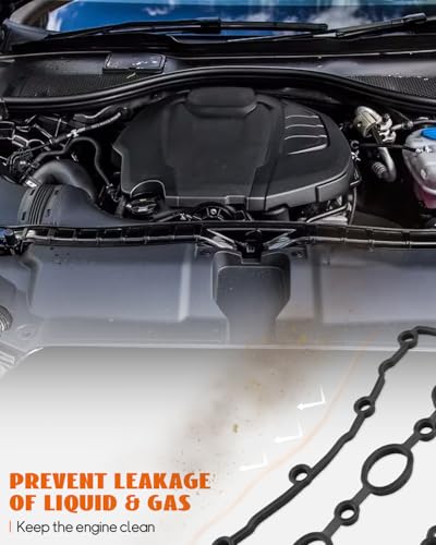 Image of Left&Right Valve Cover Gasket Set Fit for Audi A4 A5 A6 A7 A8 Q5 Q7 S4 S5 SQ5 Models, Fit for Porsche Models, Fit for Voklswangen Models Replace VS50865R VS50541