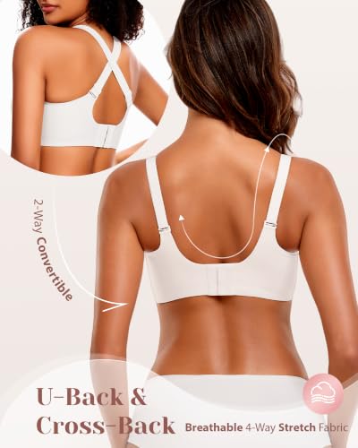 Image of Deep V Petal Bras for Women No Underwire Soft Wireless Bras Comfort Seamless Bralettes with Extender