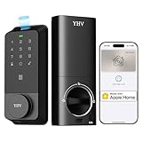 Smart Door Lock with Apple Home Key, Fingerprint Keyless Entry Door Lock Safety Keypad Deadbolt with Code, Built-in Wi-Fi, IP65, Supports Apple Homekit, Alexa, Google for Front Door or Back